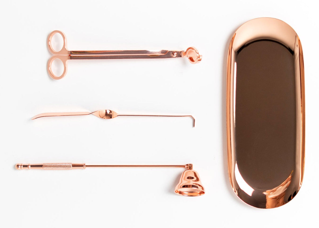 Candle care tools set (pink gold)