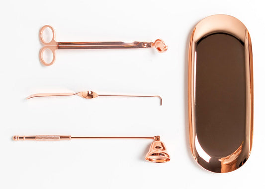 Candle care tools set (pink gold)